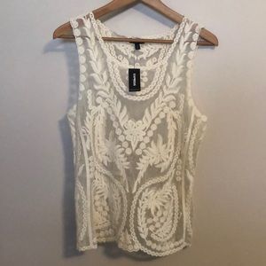 Express Lace Embroidered Top